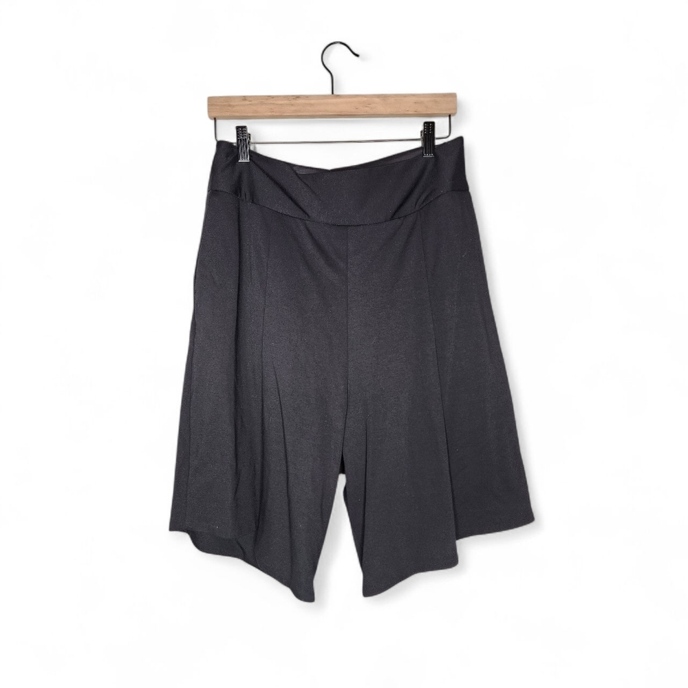 Esther Perbandt Black Pleated Wide Leg Shorts Size US 8